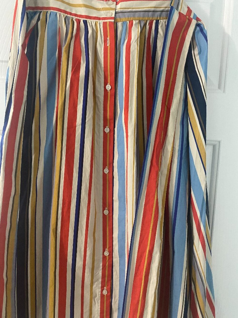 ASTR The Label Multi-Colored A-line Striped Skirt With Sash and Side Pockets